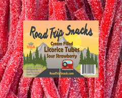 Cream Filled Licorice Tubes Sour Strawberry - 10 oz