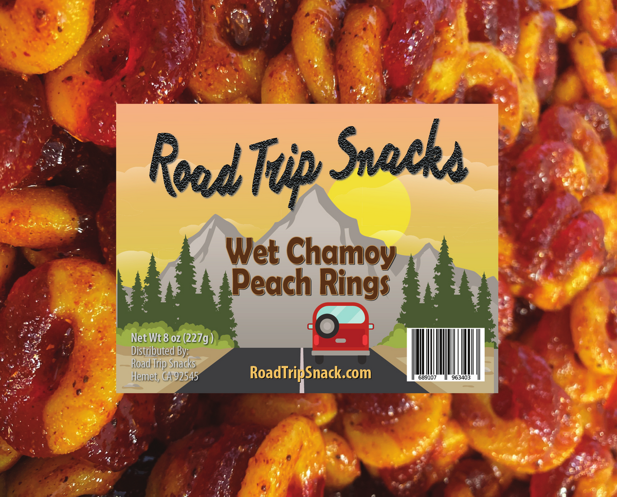 Wet Chamoy Peach Rings - 8 oz